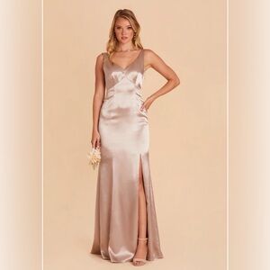 Gloria Satin Dress - Taupe